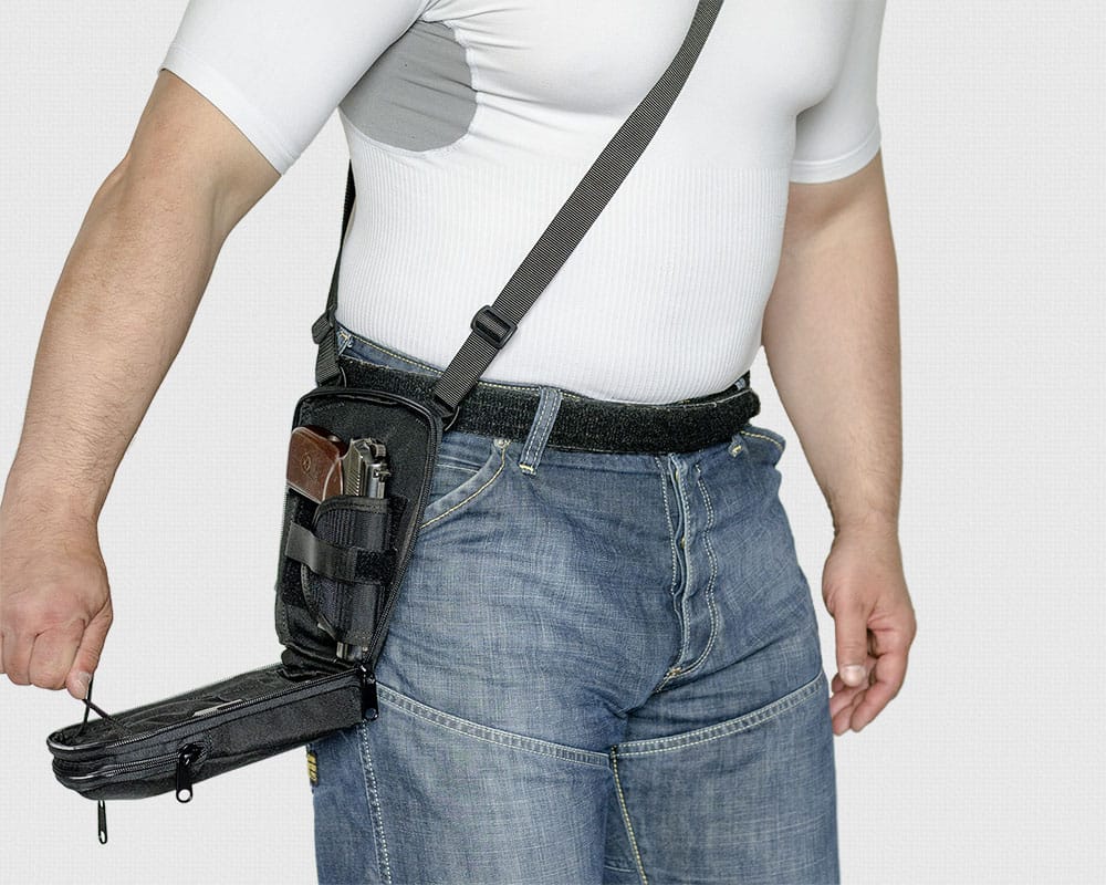 сумка кобура плечевая поясная чёрная а14 a-line