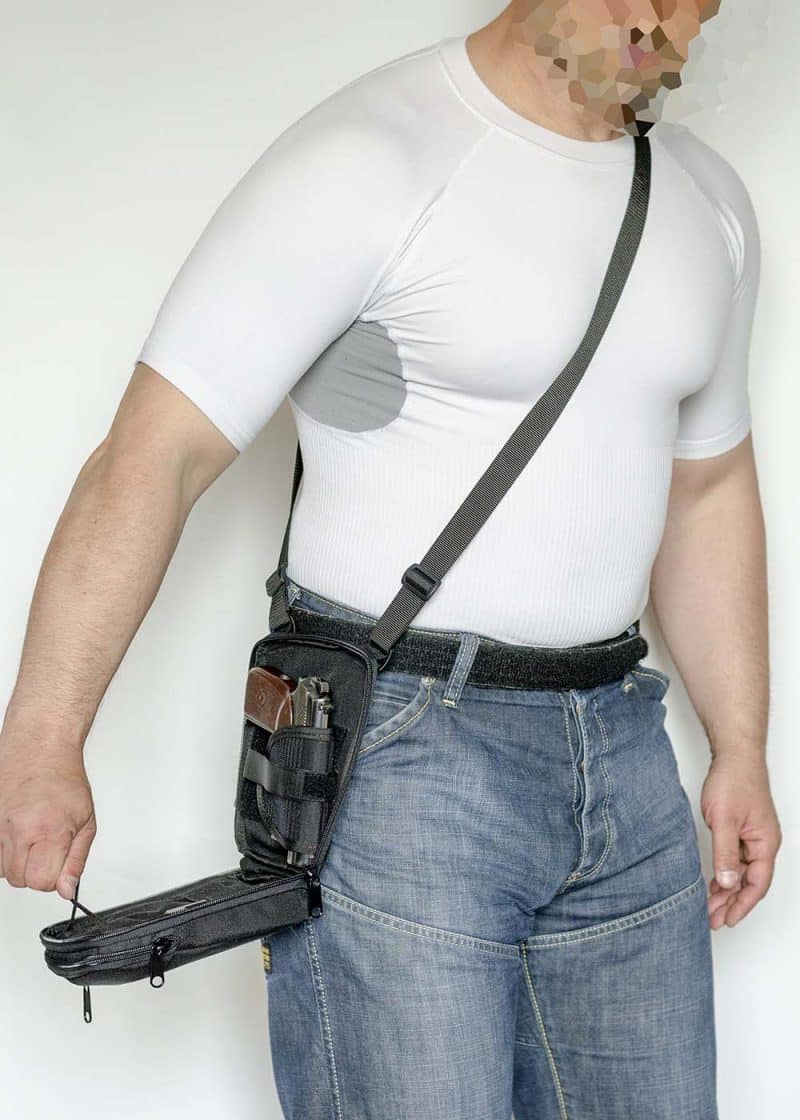 сумка кобура плечевая поясная чёрная а14 a-line