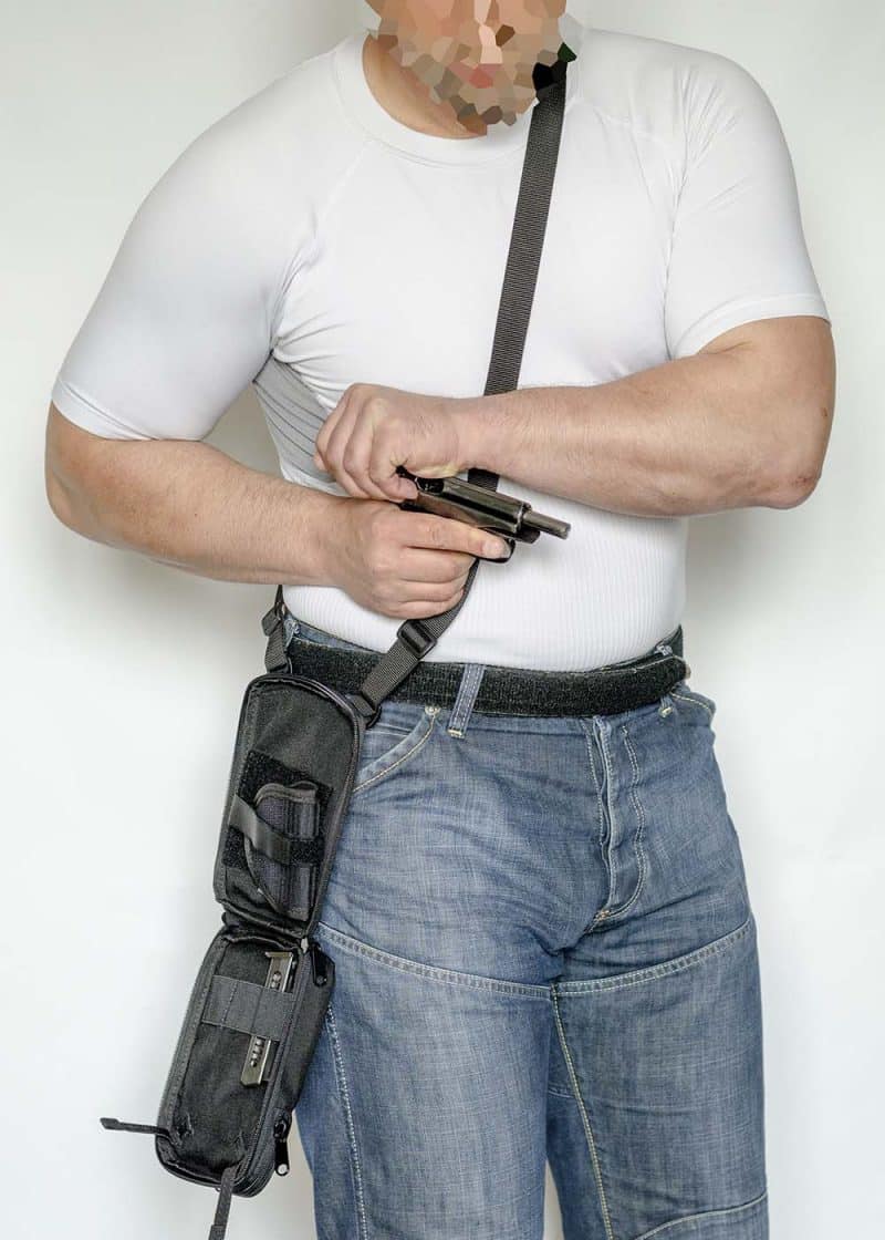 сумка кобура плечевая поясная чёрная а14 a-line