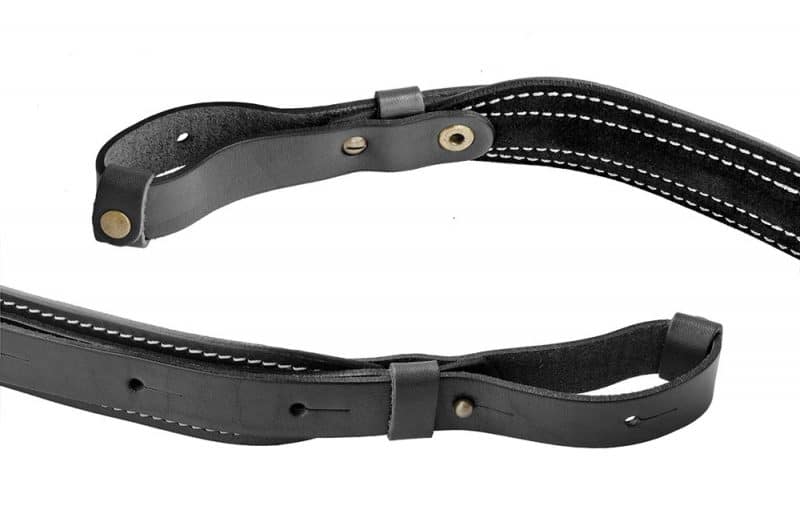 ремень оружейный кожаный с подкладом контурный чёрный м46 a-line