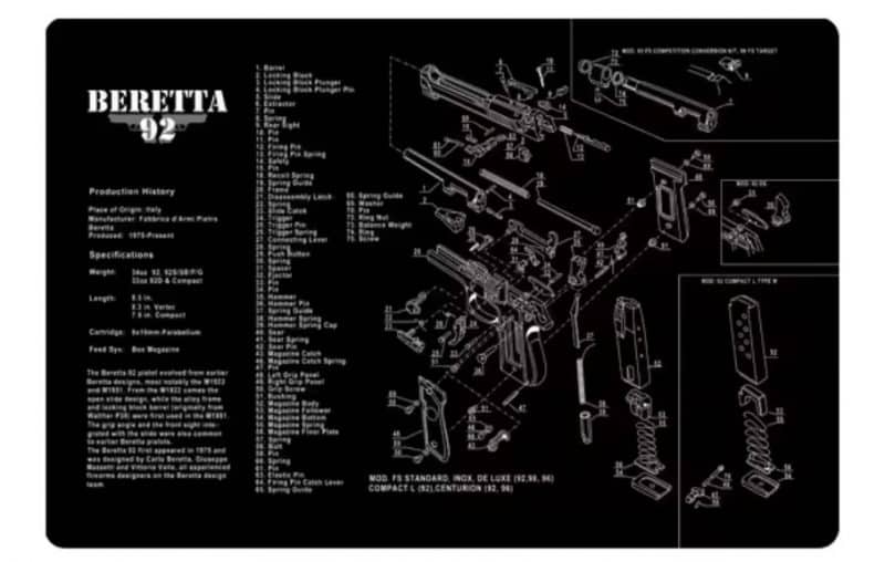 коврик для чистки пистолетов beretta