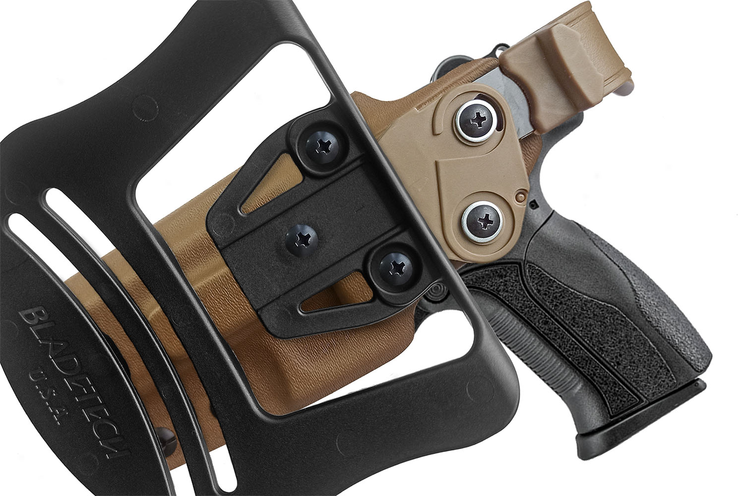Поясна пластикова кобура, кріплення лопатка (Paddle) для Flarm T910, Grand Power 910, Ерма Т9 (Кайдекс) - Зображення 4
