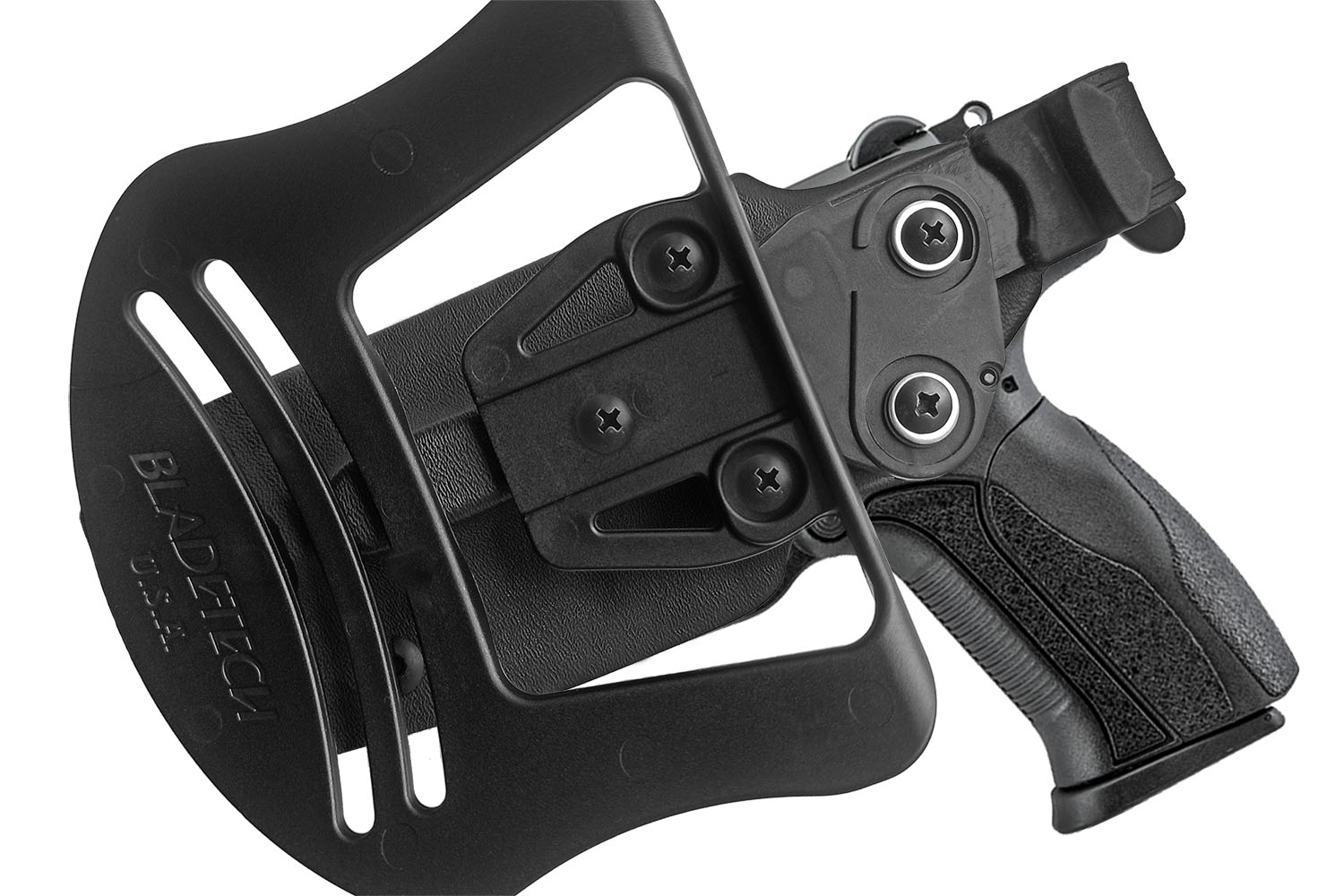 Поясна пластикова кобура, кріплення лопатка (Paddle) для Flarm T910, Grand Power 910, Ерма Т9 (Кайдекс) - Зображення 2