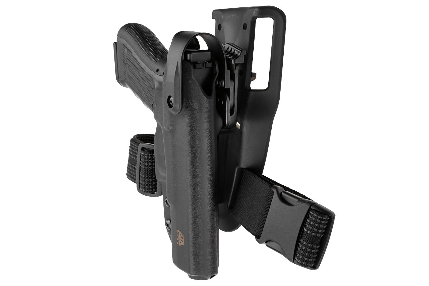 SET_DR_K_R_BK-04 Пластикова кобура на понижувальній платформі + Molle для Glock (Кайдекс) - Зображення 1